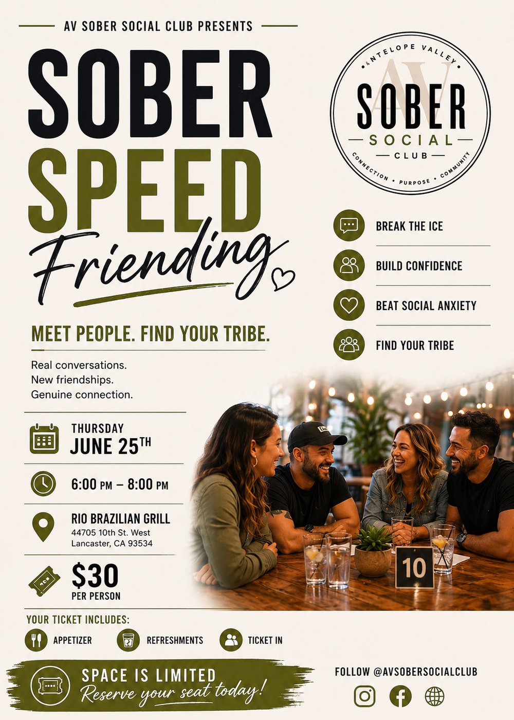 Sober Speed Friending flyer